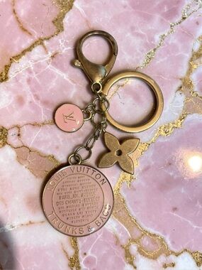 2 Authentic Louis Vuitton charm & Key chain upcycled with Bag Charm Keychain